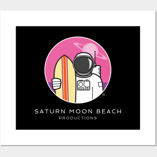 Saturn Moon Beach Logo Posters and Art